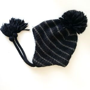 Earflap Beanie with Pom Pom